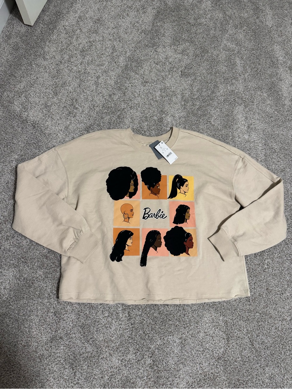 NWT Black Barbie Sweatshirt, Size Large